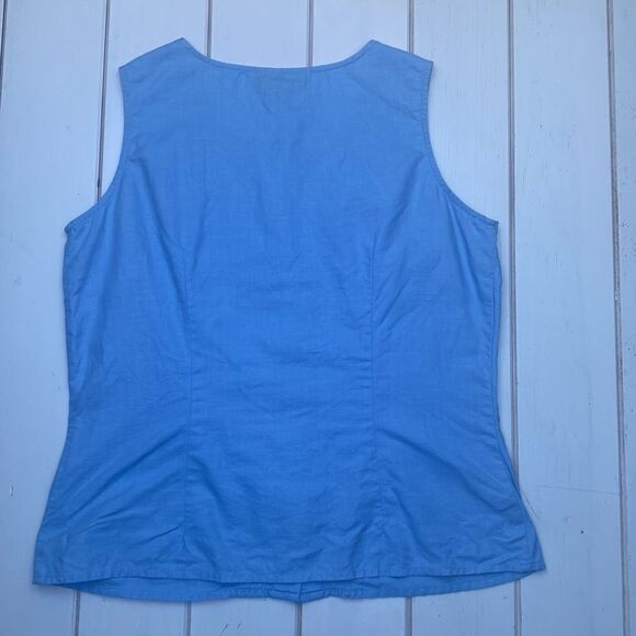 Linen/Cotton Blend Button Down Tank Top - Picture 10 of 11